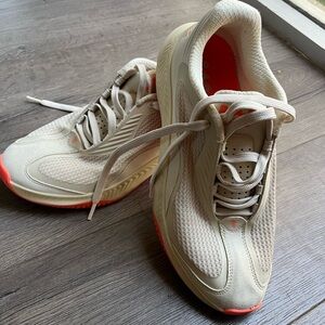 Women's Athletic Shoes in Cream and Orange